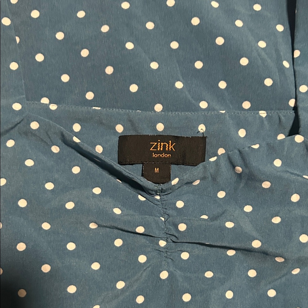 Elegant Teal Polka Dot Midi Skirt - Picture 5 of 5